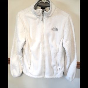 White Fuzzy North face Jacket